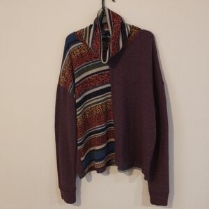 ADORA Purple and Multicolor Cowl Neck Sweater